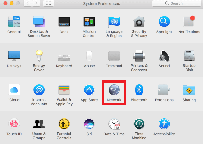 Mac System Preference - Network