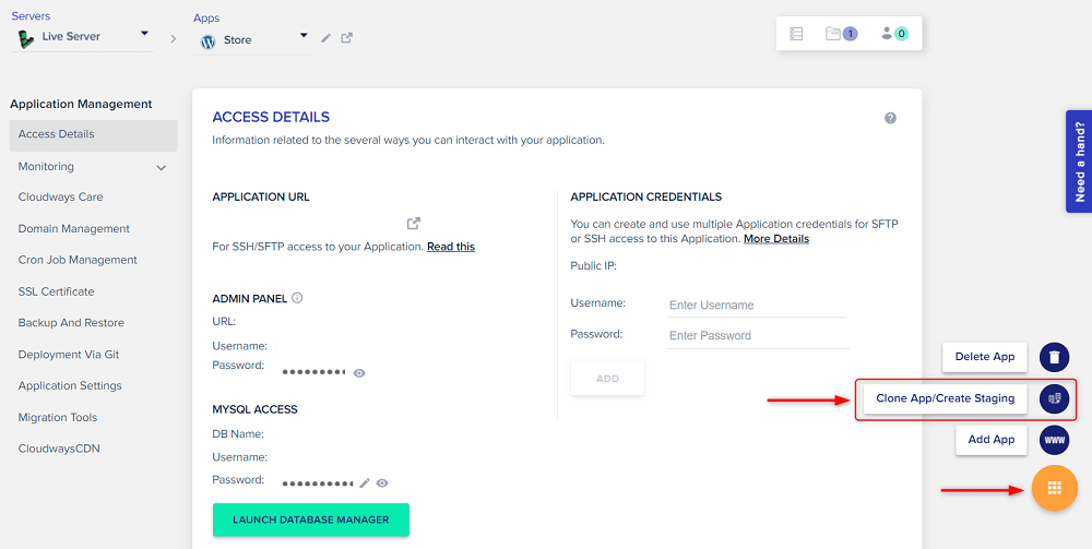 Cloudways Staging and cloning